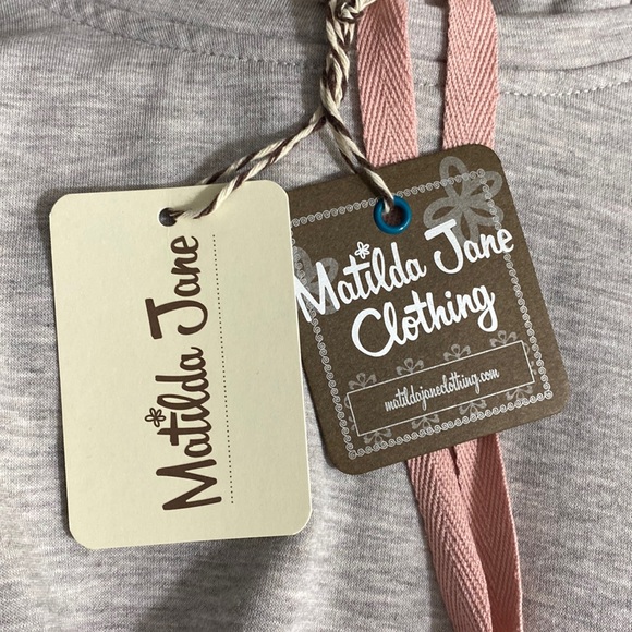 Matilda Jane Gotta Run Tunic Chic Gray Hoodie with Peach Tone Drawstrings Sz 2X - Picture 16 of 17